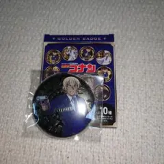 名探偵コナン　安室透　缶バッジ　金バッジ　箔押し　メタル