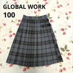 GLOBAL WORK キッズ チェック柄 プリーツスカート 100