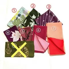 リメイク用　風呂敷　7枚セット　まとめ売り　花柄　無地　生地　古布　縮緬　和柄