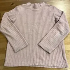 UNIQLO ユニクロ　キッズ　120 リブハイネック　フリース　くすみピンク
