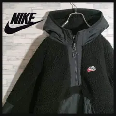 【良品 大人気】ナイキ☆ボアフリース ハーフジップ 刺繍ワンポイントロゴ ボア