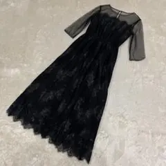 And Couture 黒　ワンピース　オケージョン　ロング　フレア　レース　Mのサムネイル