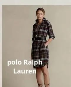 極美品 現行 ポロラルフローレン インド綿マドラスチェックワンピース ポニー 0