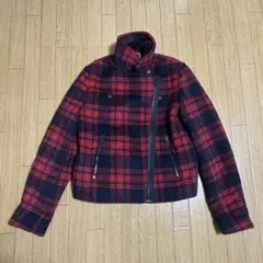 GAP/ギャップ/ライダースジャケット/チェック/赤