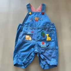 ミキハウス　刺繍オーバーオール　ベビー服　 70〜80cm ベビー服