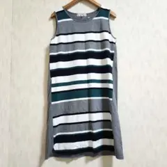 リミテッドエディション　アツロウタヤマ　ノースリーブ　ストライプワンピース