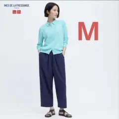 ユニクロ　イネス　リネンコットンワイドギャザーパンツ　サイズM