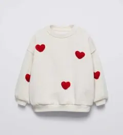 【ZARA】ハートアップリケ付き スエットシャツ