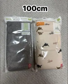 ユニクロ フリースレギンス、リブレギンス10分丈　100cm 2点セット