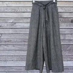 ガチョウパンツ チェック柄ガウチョパンツ チェック グレー m