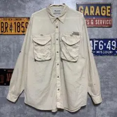 ボ*お様 Columbia PFG フィッシングシャツ XL クリーム 長袖 ア