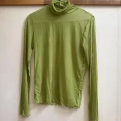 タートルネック シアートップス グリーン