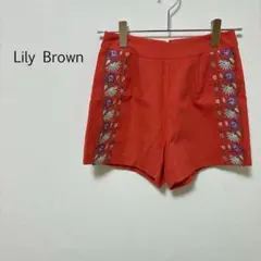 c0013【リリーブラウン】ショートパンツ レーヨン Ｓ 総柄 花柄のサムネイル