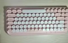 Bluetooth レトロキーボード ピンク