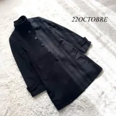 Q2【22OCTOBRE】チェスターコート　2way 黒　M アンゴラブレンド