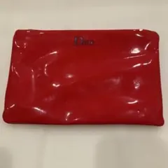 Dior ポーチ レッド エナメル調