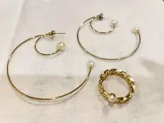 【ジュンコパリ】フープピアスとリングのセット