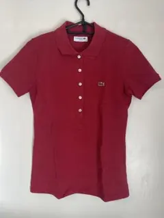 新品未使用 LACOSTE スリムフィット ポロシャツ 34 レッド