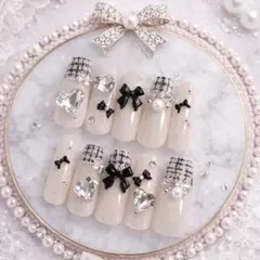 ネイルチップ‪‪❤︎‬スナ系 ワンホン 量産系 ちゅるん フレンチガーリー 推し