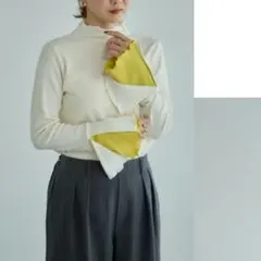 mysacloset　しまむら　田中里奈コラボ　メロウリブトップス　アイボリー