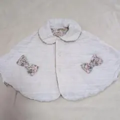 ブランシェス リボン付きポンチョ ホワイト