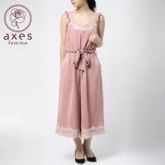 未使用 タグ付 axes femme アクシーズファム ポケット刺繍サロペット