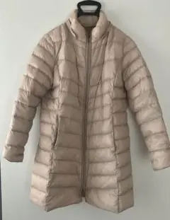 ベージュ ロングダウンジャケット