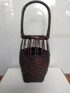 持ち手付き花籠　竹籠