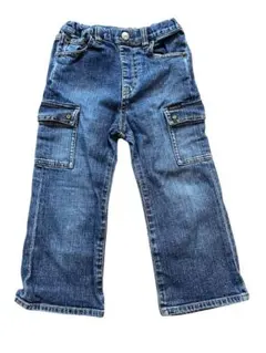 子供用 デニムブルー カーゴパンツ サイズ100