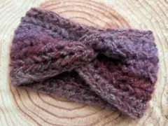 ヘアターバン・ヘアバンド　大人用　ピンク×ピンクMIX　モヘア調　毛糸