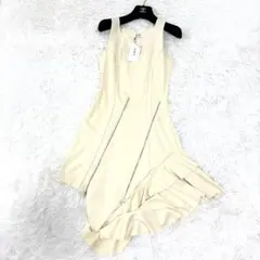 タグ付き未使用　EVRIS アシンメトリージップタンクワンピース　アイボリーのサムネイル