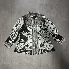 日本製 総柄レースシアーカーディガン モード