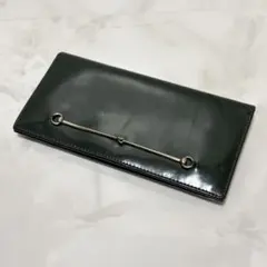 美品 GUCCI ホースビット エナメル 長財布 緑のサムネイル