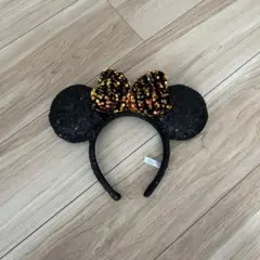 ディズニー ミニー カチューシャ スパンコール オレンジ
