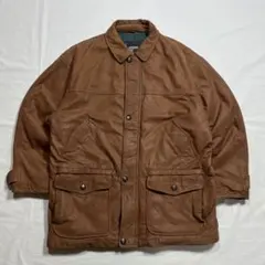 vintage ロンドンフォグレザーカーコートジャケットアメカジブラウン古着