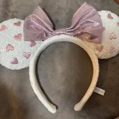 ディズニーリゾート カチューシャ 白色ハート模様