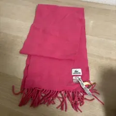 LACOSTE ピンク マフラー ウール100%