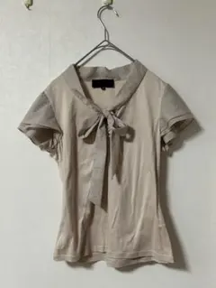 UNTITLED 半袖カットソー ベージュ リボン