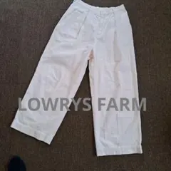 LOWRYS FARM　ホワイト コーデュロイ ワイドパンツ