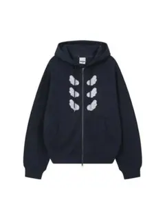 BAUF 羽刺繍パーカー　ネイビー　y2k 韓国ストリート