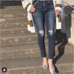 ロデオクラウンズ クラッシュ スキニー デニム