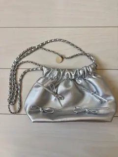 シルバー リボン バッグ 韓国