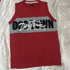 DOG TOWN 90s 00s ニットベスト　Vネック　XL 赤のサムネイル