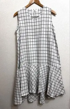 oriental garden リネン　ノースリーブワンピース　ネイビー