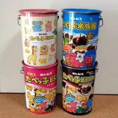 ギンビス　たべっこどうぶつ ビッグ缶　バケツ缶　蓋付きのサムネイル