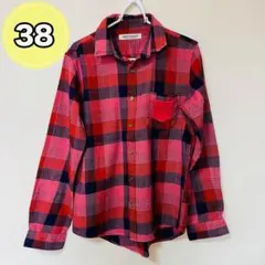 SIMPLICITE シンプリシテェ ネルシャツ 長袖 38メンズ レッドのサムネイル
