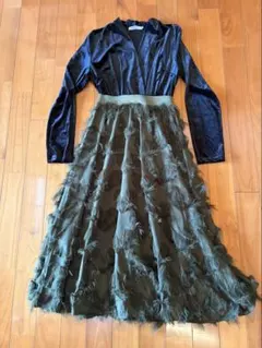 ❤︎MIGEER ベルベット Vネック ロングドレス❤︎ おまけ付き