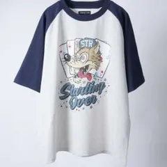 スターティングオーバー　男女兼用　ラグラン半袖Tシャツ　リンガーTシャツ L