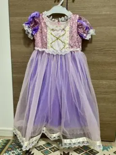 美品ラプンツェル華やかフリル付きドレス 100cm