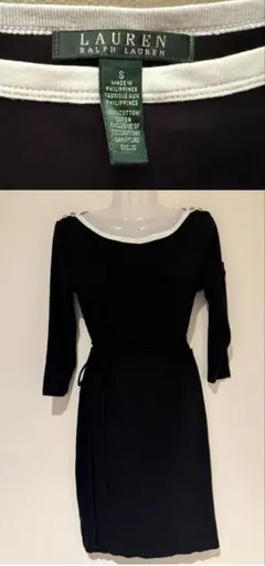 ❤️LAUREN RALPH LAUREN 七分袖カットソー ブラック Sのサムネイル
